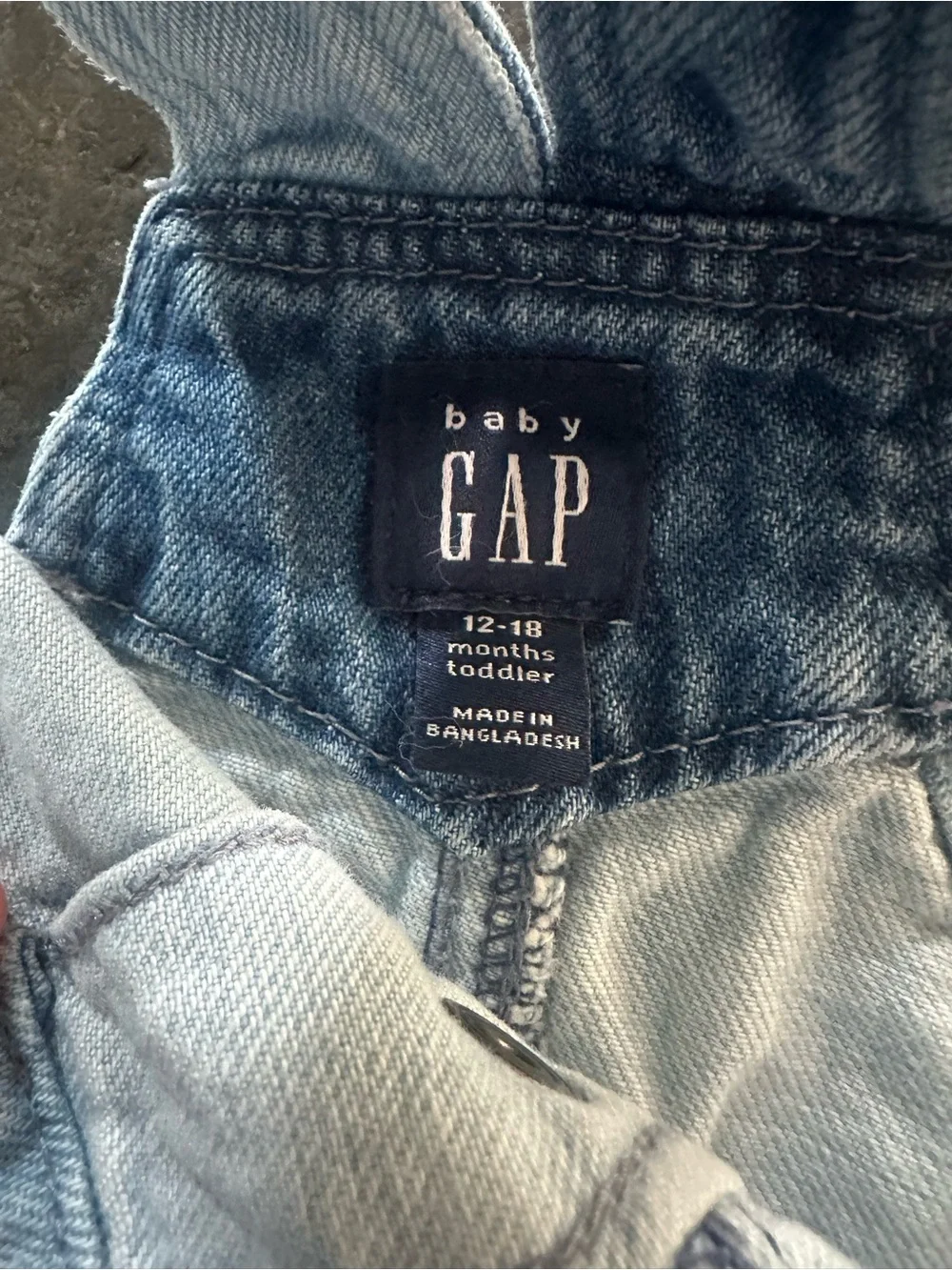 GAP Button Front Mixed Denim Jumper 12-18M